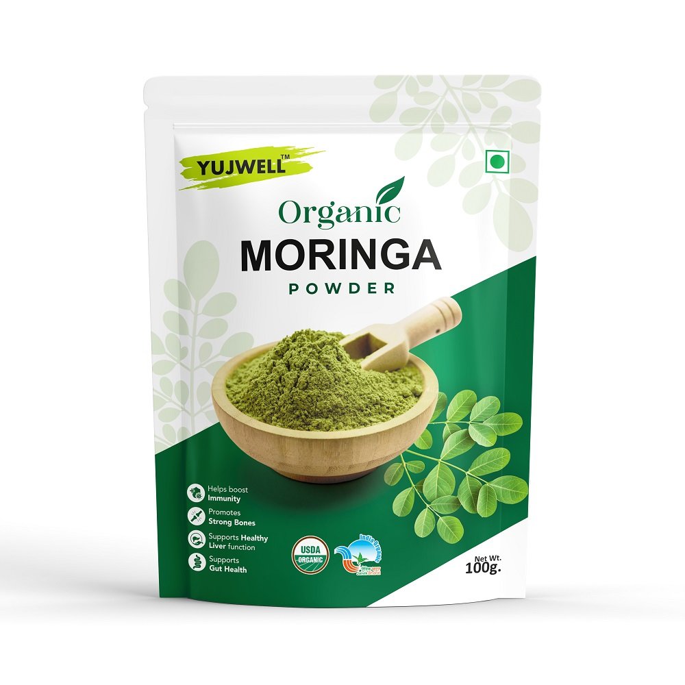 YUJWELL Organic Moringa Powder – USDA & India Organic Certified Superfood
