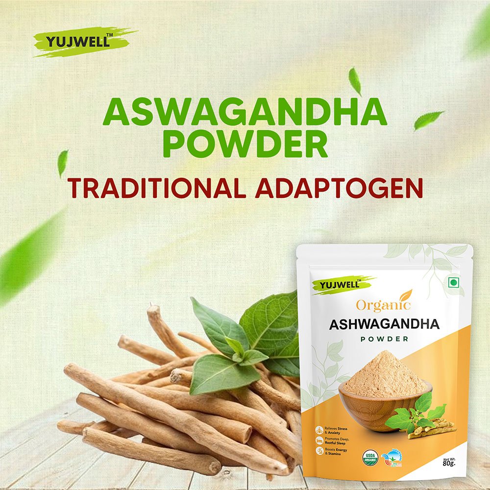 YUJWELL Organic Ashwagandha Powder – USDA & India Organic Certified