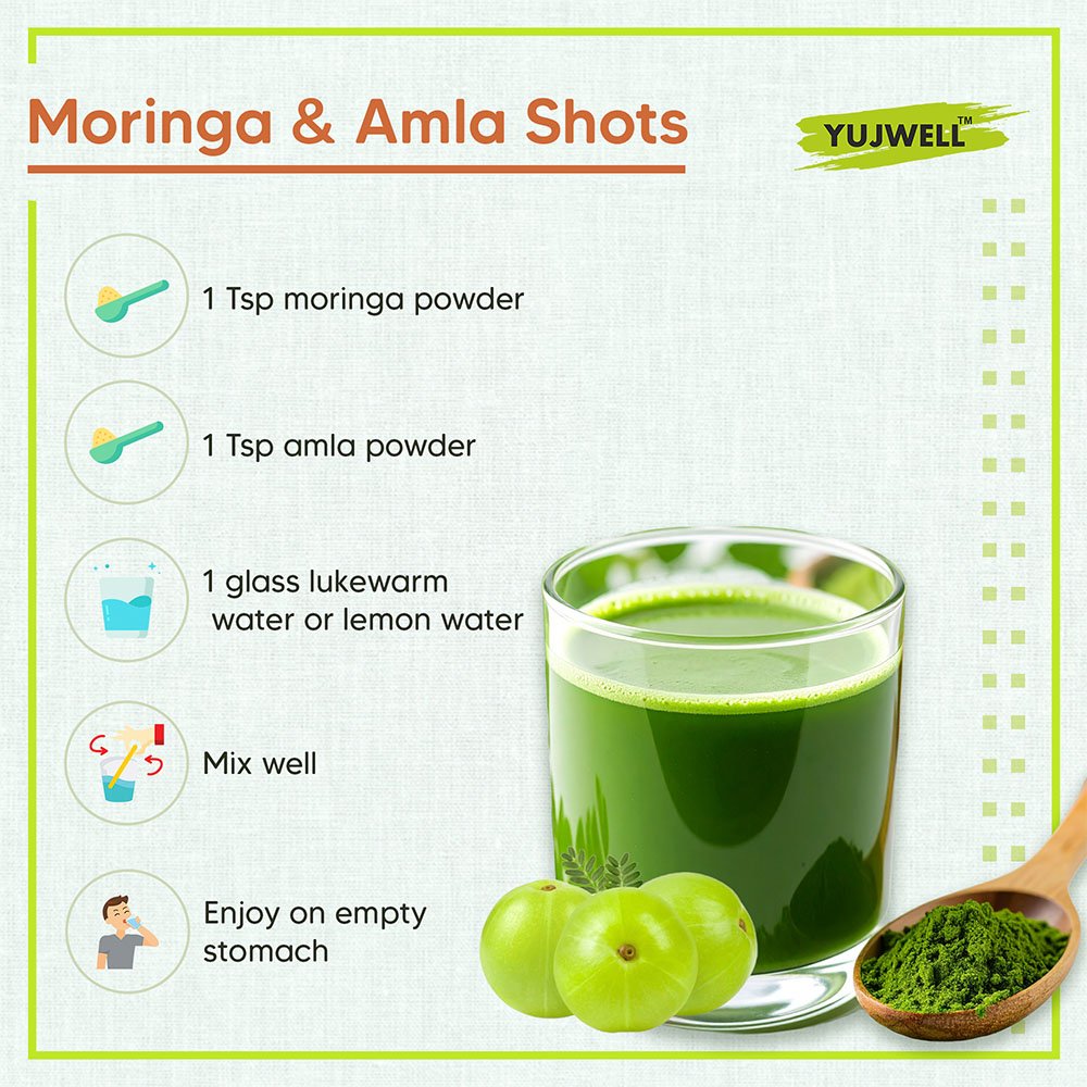 YUJWELL Organic Moringa Powder – USDA & India Organic Certified Superfood