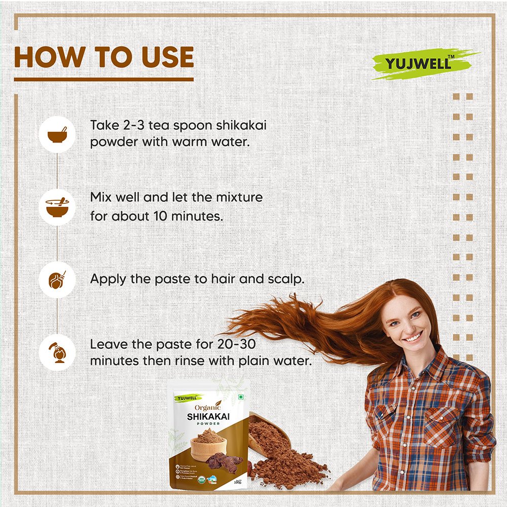 YUJWELL Organic Shikakai Powder – USDA & India Organic Certified Natural Hair Cleanser
