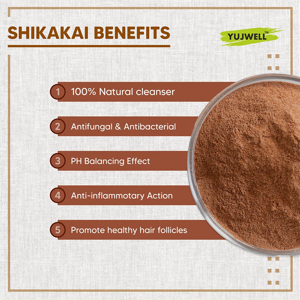 YUJWELL Organic Shikakai Powder – USDA & India Organic Certified Natural Hair Cleanser