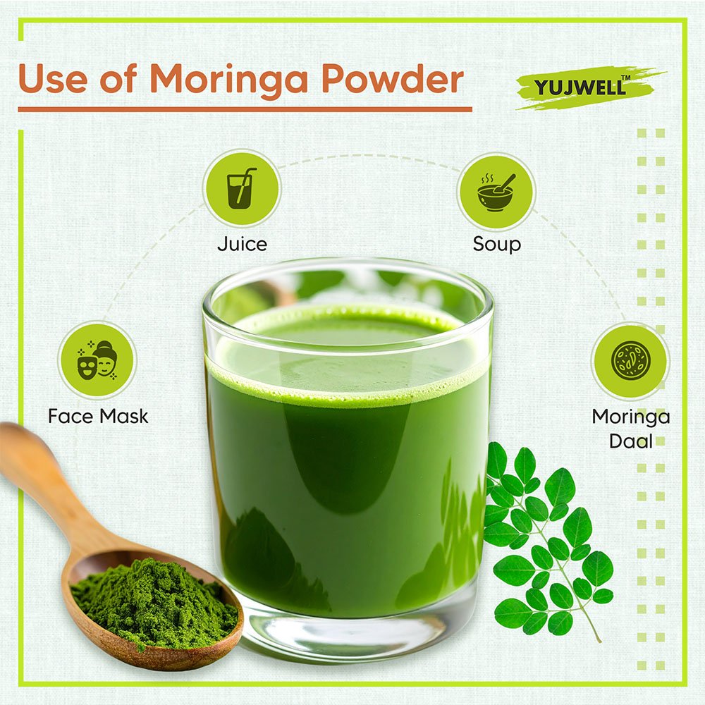 YUJWELL Organic Moringa Powder – USDA & India Organic Certified Superfood