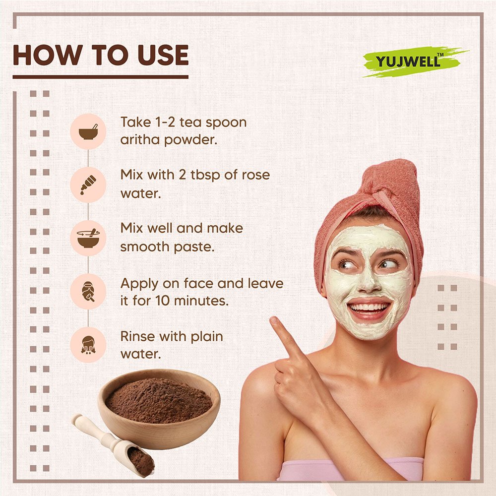 YUJWELL Organic Aritha Powder – USDA & India Organic Certified Natural Hair Cleanser