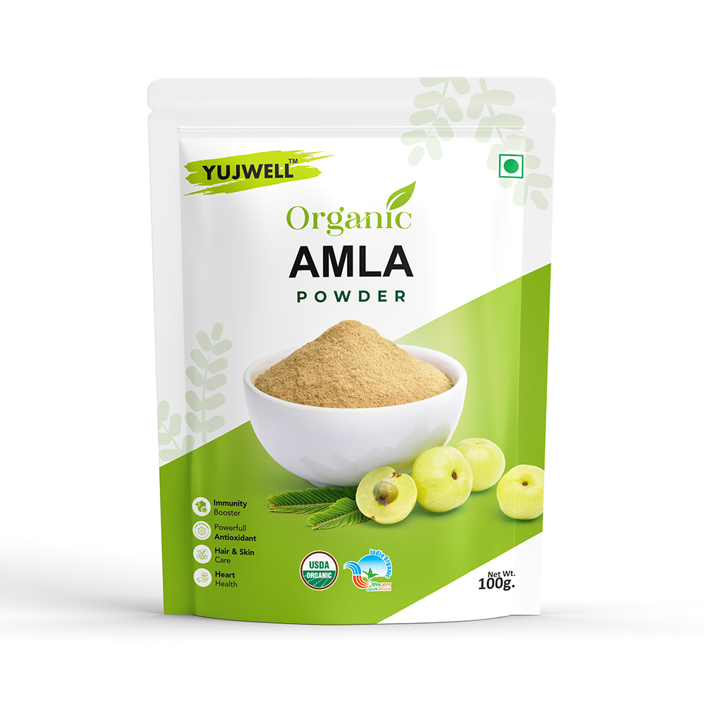 YUJWELL Organic Amla Powder – USDA & India Organic Certified Herbal Superfood