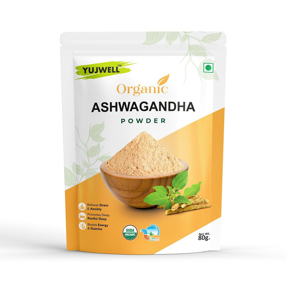 YUJWELL Organic Ashwagandha Powder – USDA & India Organic Certified